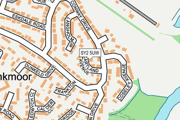 SY2 5UW map - OS OpenMap – Local (Ordnance Survey)