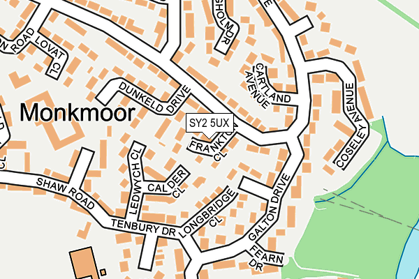 SY2 5UX map - OS OpenMap – Local (Ordnance Survey)