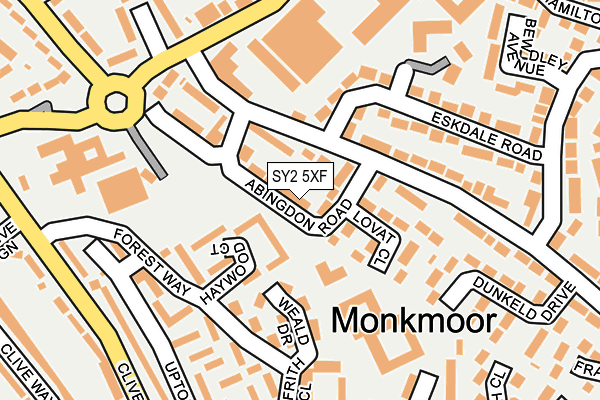 SY2 5XF map - OS OpenMap – Local (Ordnance Survey)