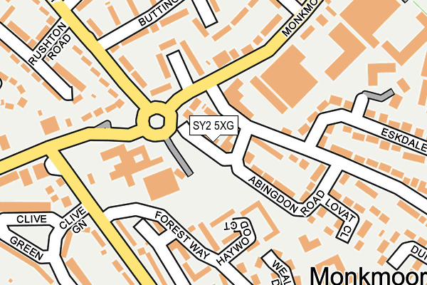 SY2 5XG map - OS OpenMap – Local (Ordnance Survey)