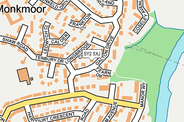 SY2 5XJ map - OS OpenMap – Local (Ordnance Survey)