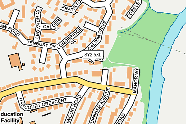 SY2 5XL map - OS OpenMap – Local (Ordnance Survey)