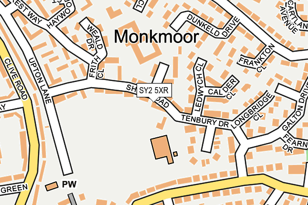 SY2 5XR map - OS OpenMap – Local (Ordnance Survey)