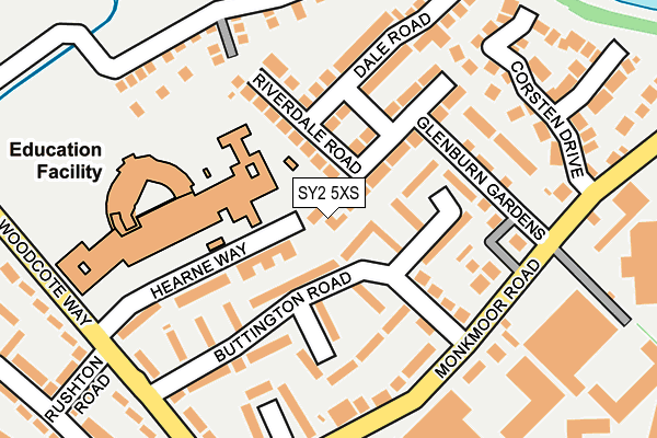 SY2 5XS map - OS OpenMap – Local (Ordnance Survey)