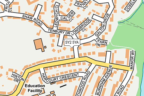 SY2 5YA map - OS OpenMap – Local (Ordnance Survey)