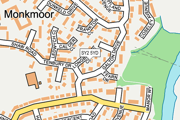 SY2 5YD map - OS OpenMap – Local (Ordnance Survey)