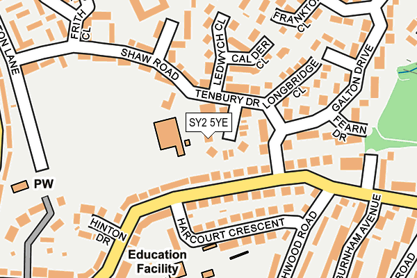 SY2 5YE map - OS OpenMap – Local (Ordnance Survey)