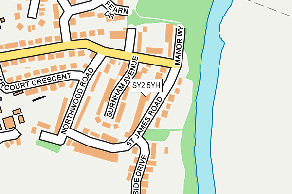 SY2 5YH map - OS OpenMap – Local (Ordnance Survey)