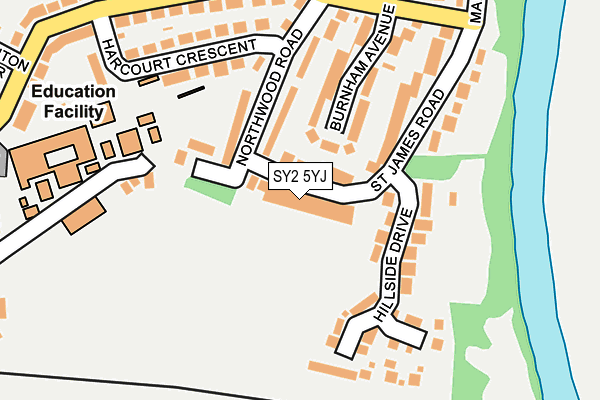 SY2 5YJ map - OS OpenMap – Local (Ordnance Survey)