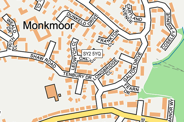 SY2 5YQ map - OS OpenMap – Local (Ordnance Survey)