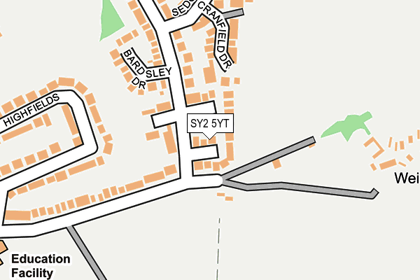 SY2 5YT map - OS OpenMap – Local (Ordnance Survey)