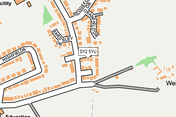 SY2 5YU map - OS OpenMap – Local (Ordnance Survey)