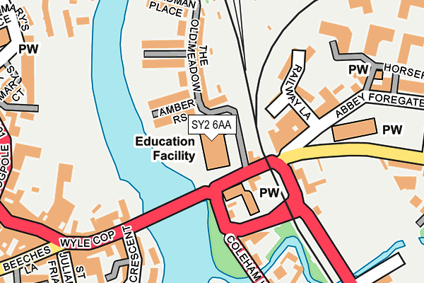 SY2 6AA map - OS OpenMap – Local (Ordnance Survey)