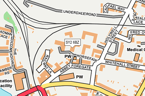 SY2 6BZ map - OS OpenMap – Local (Ordnance Survey)