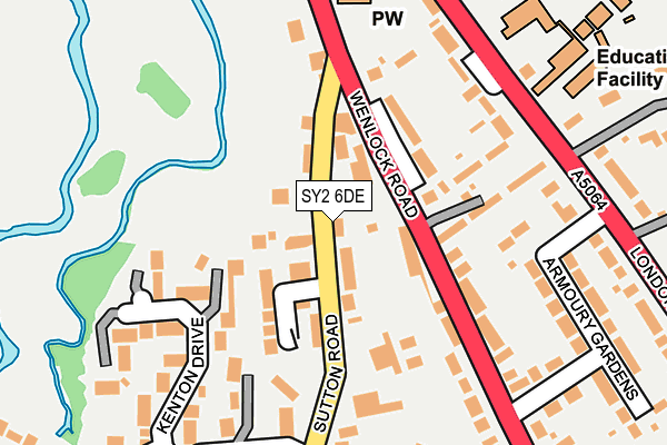 SY2 6DE map - OS OpenMap – Local (Ordnance Survey)
