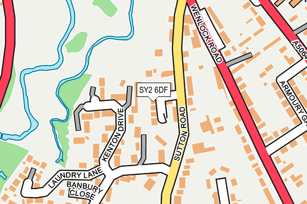 SY2 6DF map - OS OpenMap – Local (Ordnance Survey)