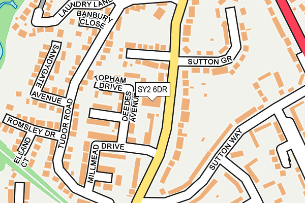 SY2 6DR map - OS OpenMap – Local (Ordnance Survey)