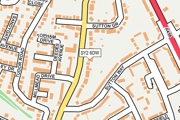 SY2 6DW map - OS OpenMap – Local (Ordnance Survey)