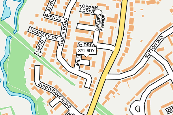 SY2 6DY map - OS OpenMap – Local (Ordnance Survey)