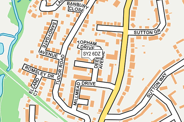 SY2 6DZ map - OS OpenMap – Local (Ordnance Survey)