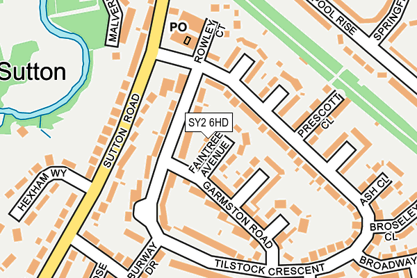 SY2 6HD map - OS OpenMap – Local (Ordnance Survey)