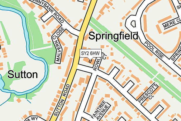 SY2 6HW map - OS OpenMap – Local (Ordnance Survey)