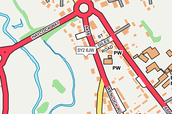SY2 6JW map - OS OpenMap – Local (Ordnance Survey)