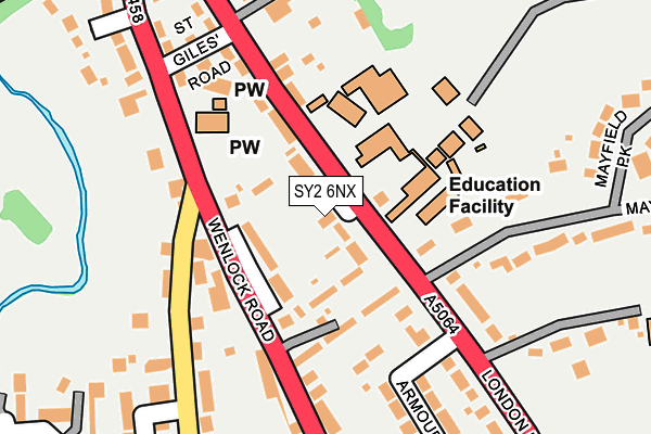 SY2 6NX map - OS OpenMap – Local (Ordnance Survey)