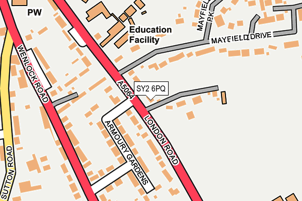 SY2 6PQ map - OS OpenMap – Local (Ordnance Survey)