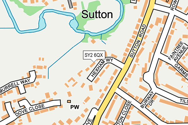 SY2 6QX map - OS OpenMap – Local (Ordnance Survey)