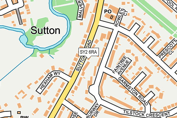 SY2 6RA map - OS OpenMap – Local (Ordnance Survey)