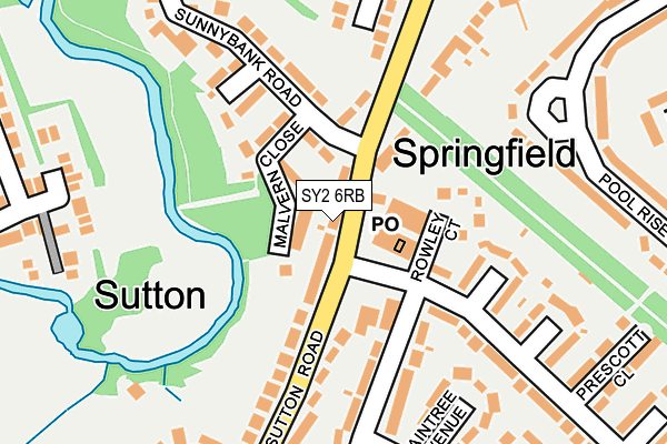 SY2 6RB map - OS OpenMap – Local (Ordnance Survey)