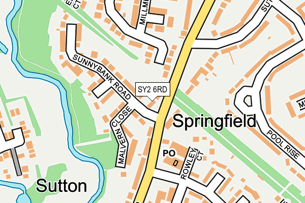 SY2 6RD map - OS OpenMap – Local (Ordnance Survey)