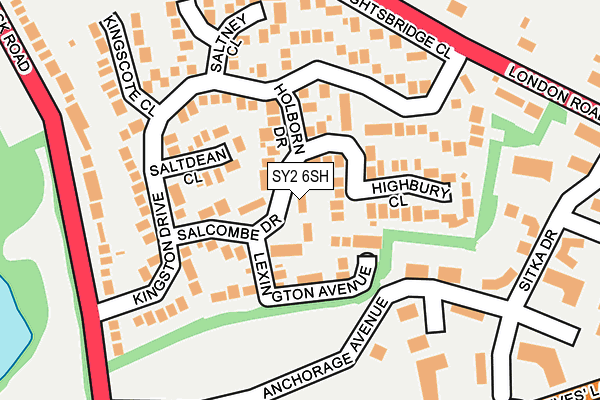 SY2 6SH map - OS OpenMap – Local (Ordnance Survey)
