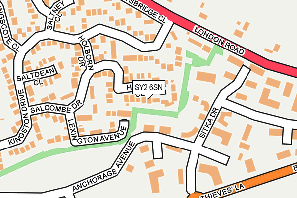 SY2 6SN map - OS OpenMap – Local (Ordnance Survey)
