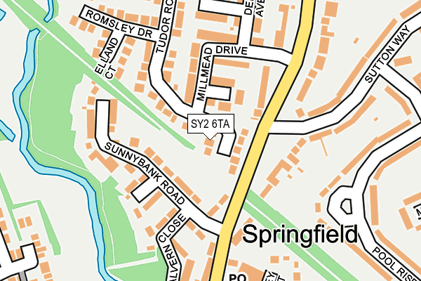 SY2 6TA map - OS OpenMap – Local (Ordnance Survey)