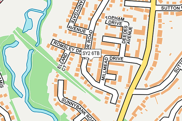 SY2 6TB map - OS OpenMap – Local (Ordnance Survey)