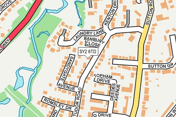 SY2 6TD map - OS OpenMap – Local (Ordnance Survey)