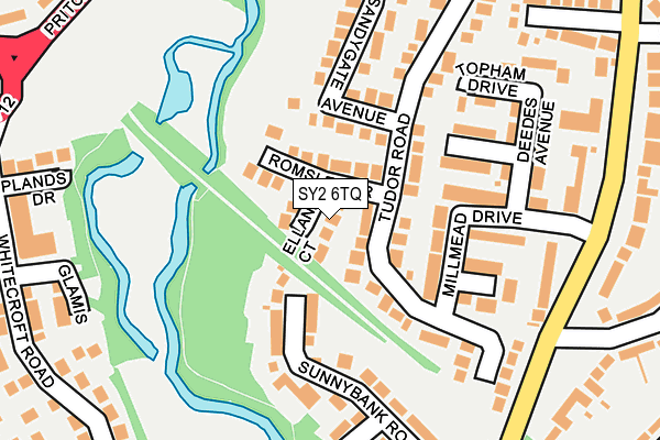 SY2 6TQ map - OS OpenMap – Local (Ordnance Survey)