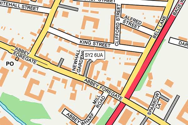 SY2 6UA map - OS OpenMap – Local (Ordnance Survey)