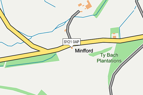 SY21 0AP map - OS OpenMap – Local (Ordnance Survey)