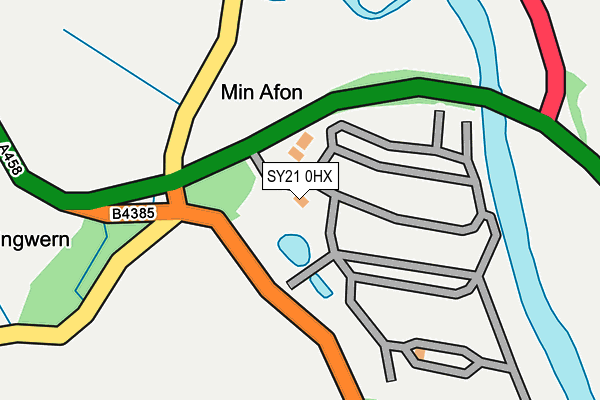 SY21 0HX map - OS OpenMap – Local (Ordnance Survey)
