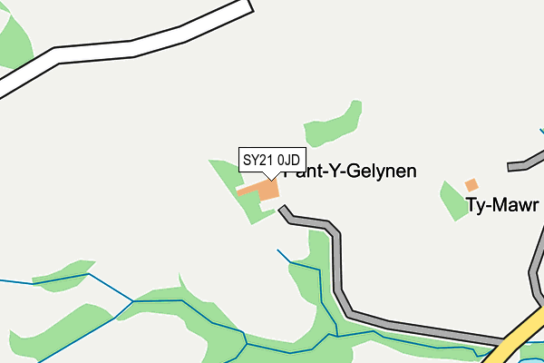 SY21 0JD map - OS OpenMap – Local (Ordnance Survey)