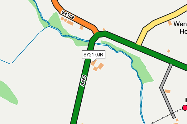 SY21 0JR map - OS OpenMap – Local (Ordnance Survey)