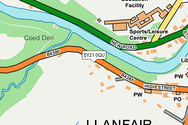 SY21 0QU map - OS OpenMap – Local (Ordnance Survey)