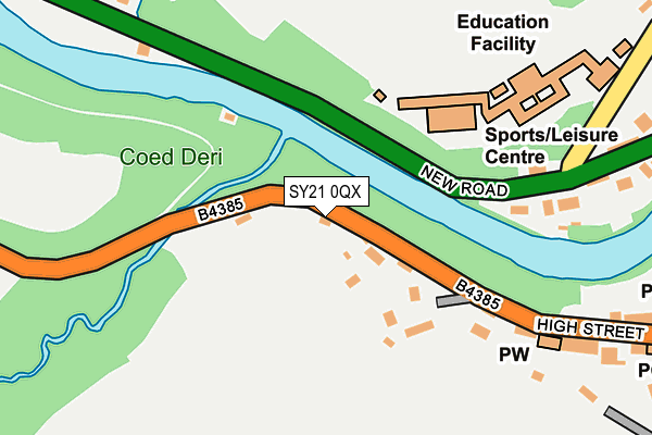 SY21 0QX map - OS OpenMap – Local (Ordnance Survey)