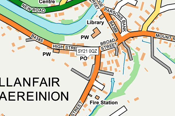 SY21 0QZ map - OS OpenMap – Local (Ordnance Survey)