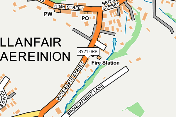 SY21 0RB map - OS OpenMap – Local (Ordnance Survey)