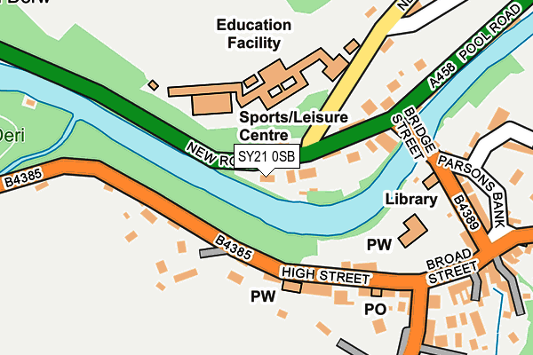 SY21 0SB map - OS OpenMap – Local (Ordnance Survey)