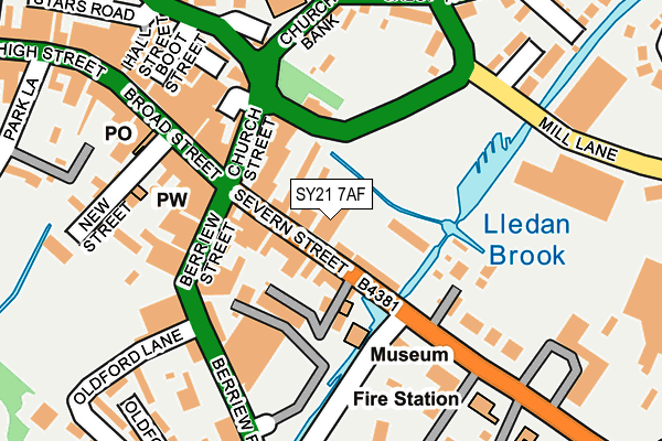 SY21 7AF map - OS OpenMap – Local (Ordnance Survey)